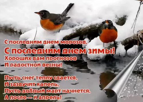 Открытки на последний день зимы (170 картинок). Красивые открытки
