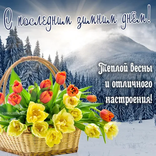 Открытки на последний день зимы (170 картинок). Красивые открытки