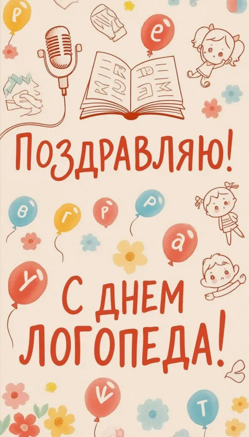 Открытки с Международным днем логопеда (40 картинок). Картинки с надписью: Поздравляю с Днем логопеда