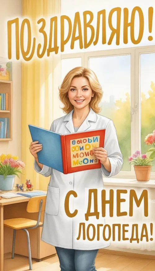 Открытки с Международным днем логопеда (40 картинок). Картинки с надписью: Поздравляю с Днем логопеда