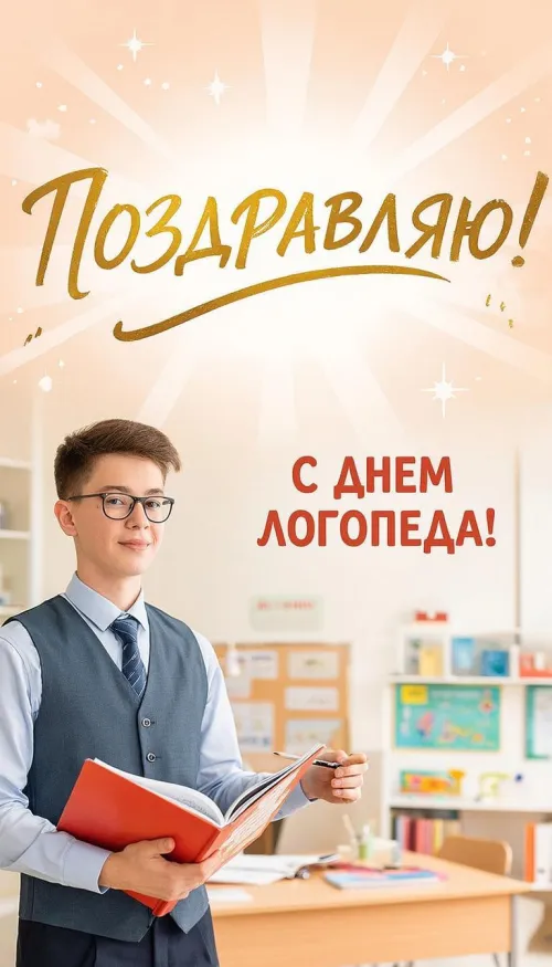 Открытки с Международным днем логопеда (40 картинок). Картинки с надписью: Поздравляю с Днем логопеда