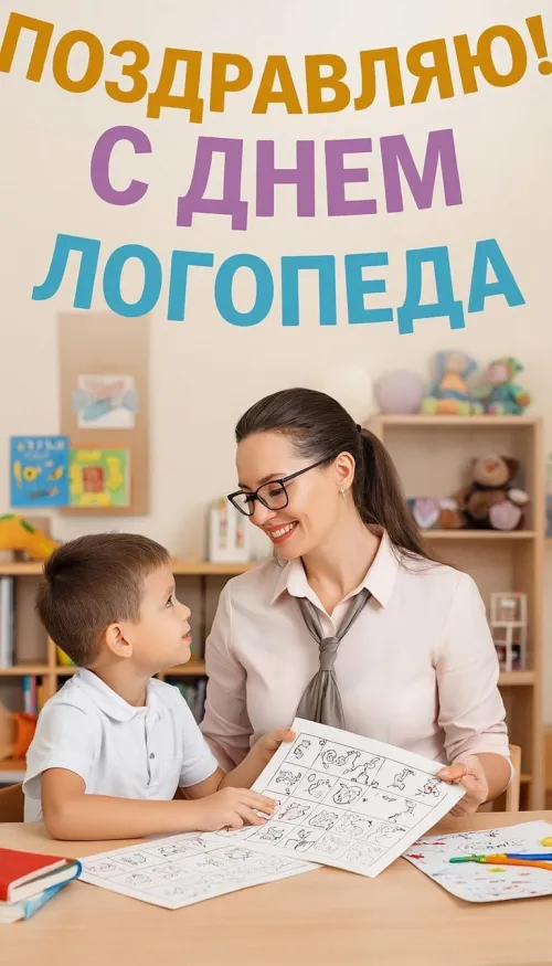 Открытки с Международным днем логопеда (40 картинок). Картинки с надписью: Поздравляю с Днем логопеда