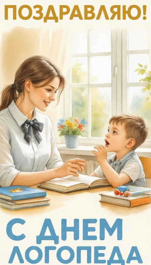 Открытки с Международным днем логопеда (40 картинок). Картинки с надписью: Поздравляю с Днем логопеда